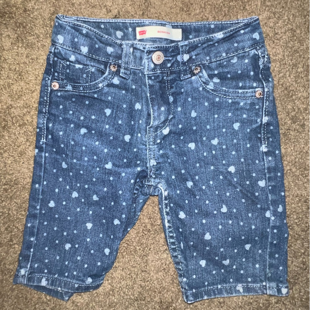Levi's Blue Heart Print Kids Shorts